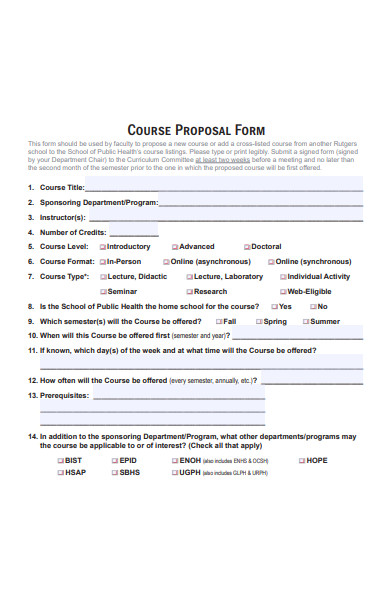 simple course proposal form