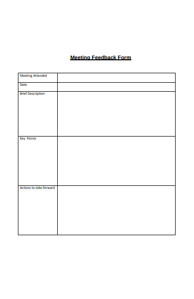 simple meeting feedback form