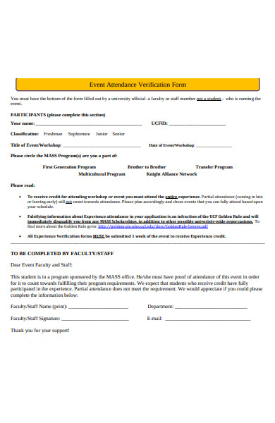 staff attendance verification form