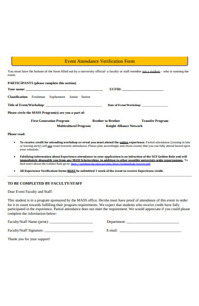 FREE 30+ Attendance Verification Forms in PDF | MS Word