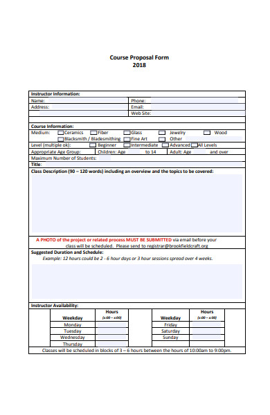 standard course proposal form