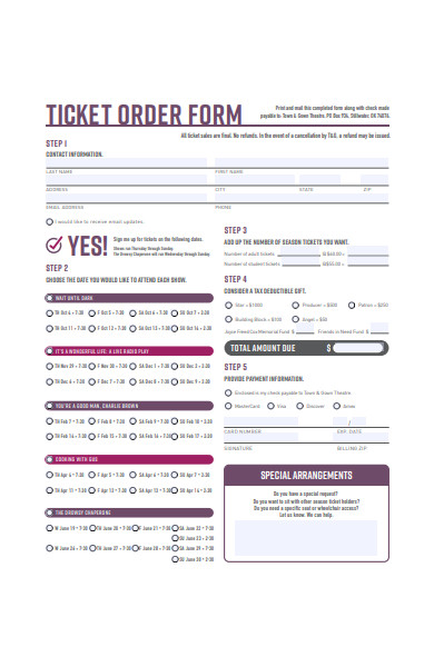 ticket order form in pdf