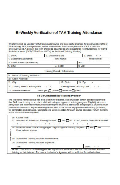 FREE 30+ Attendance Verification Forms in PDF | MS Word