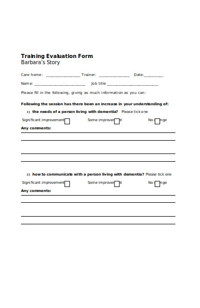 training session evaluation form