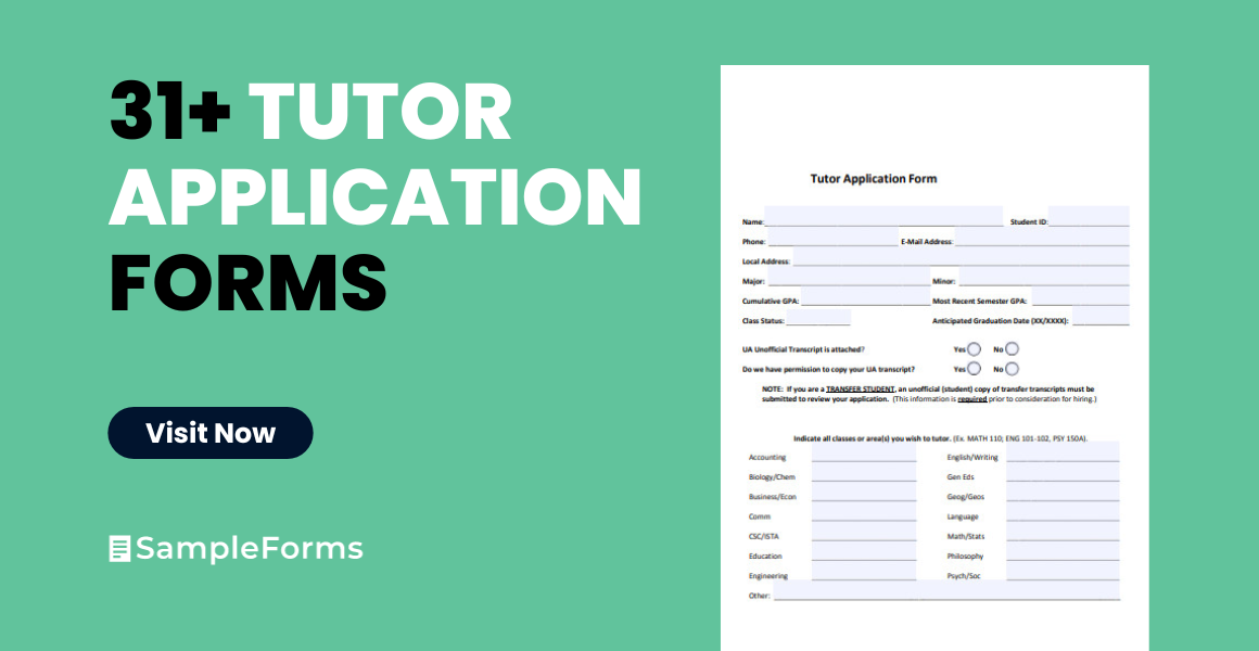 tutor application form