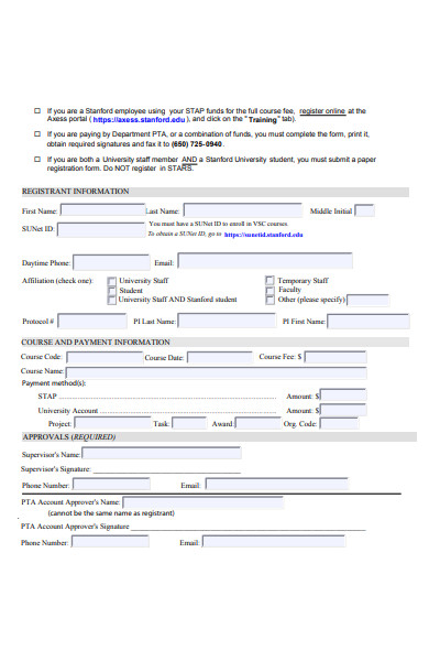 veterinary workshop registration form
