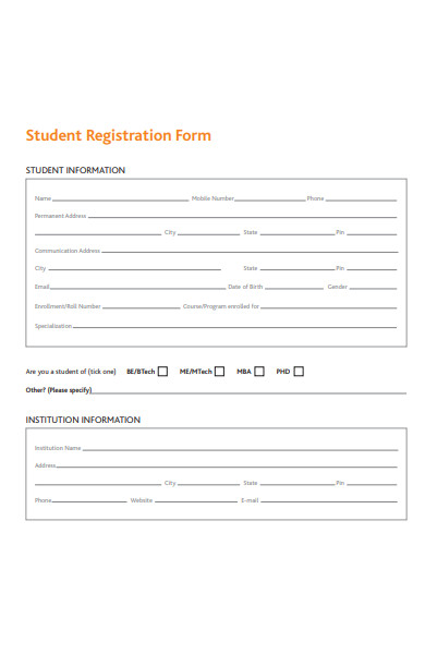 academic conference student form
