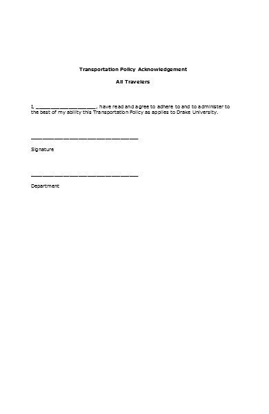 acknowledgment policy form