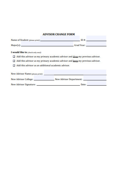 advisor change form