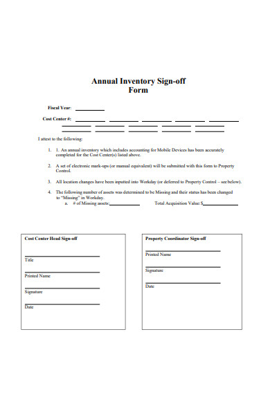 Sample Sign Off Sheet Template