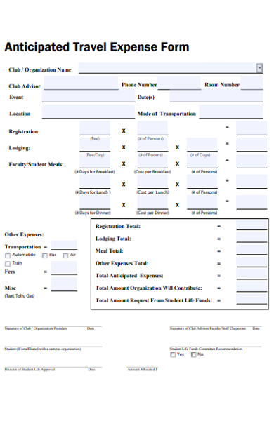 medical travel expense form