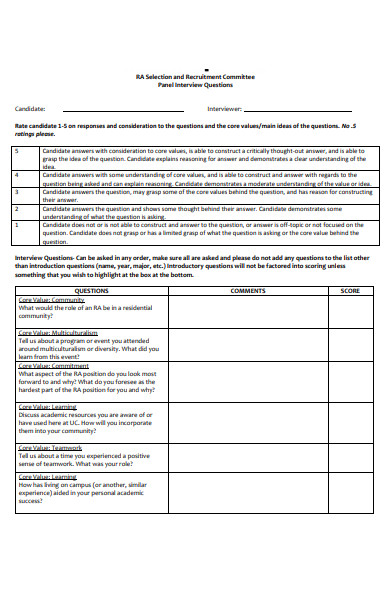 basic interview evaluation form