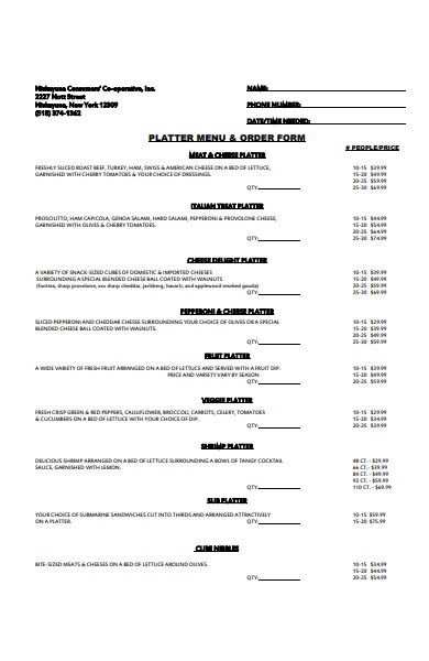 basic menu form