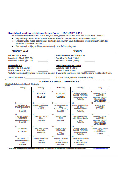 FREE 49+ Menu Forms in PDF | Ms Word | Excel