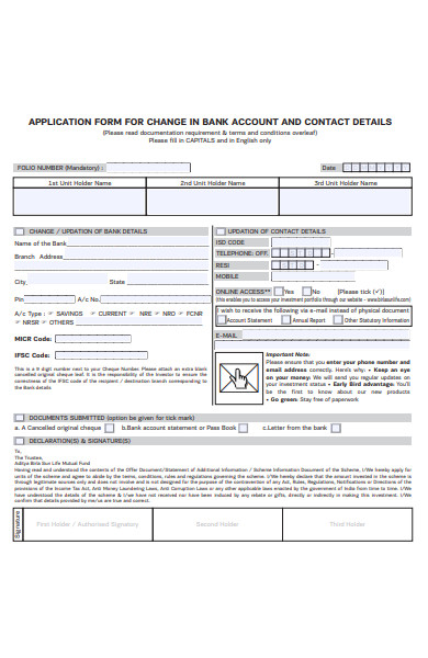 change application form