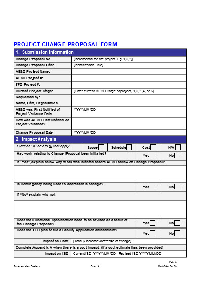 change proposal form