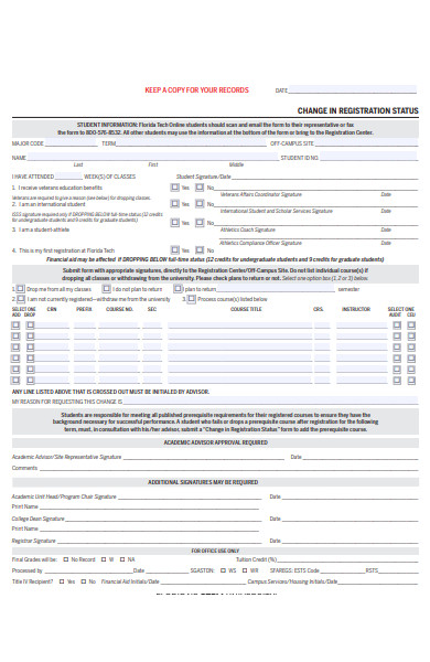 change of registration status form