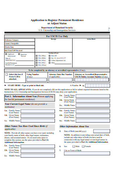 change of status social security form