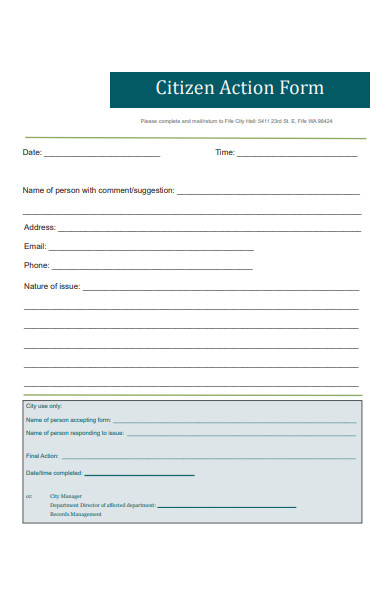 citizen action form