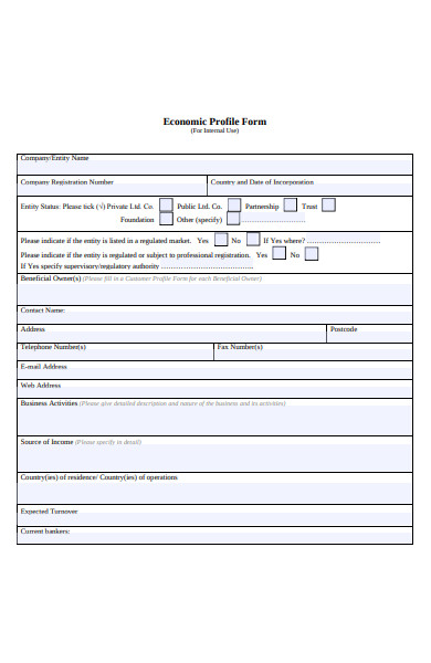 economic profile form