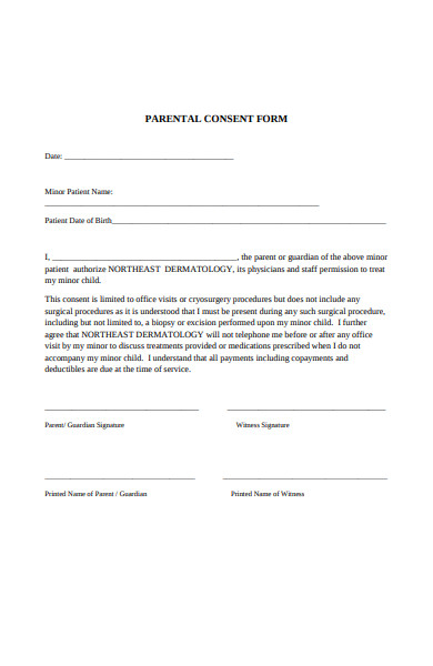 editable parental consent form