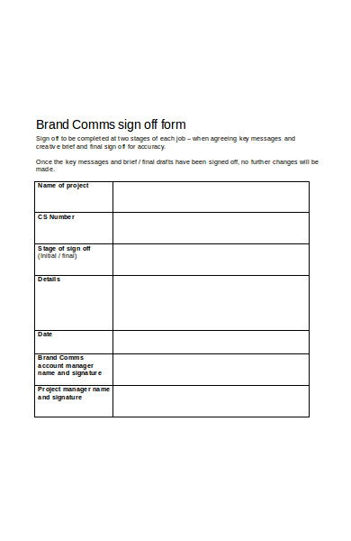 editable sign off form