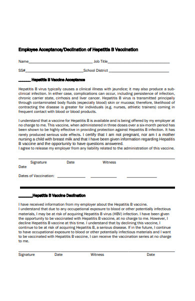 employee acceptance form