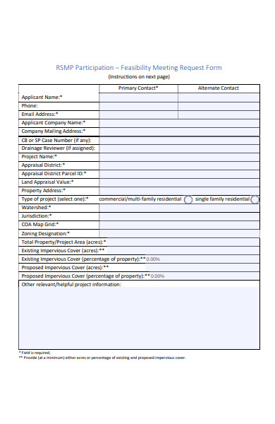 feasibility meeting request form