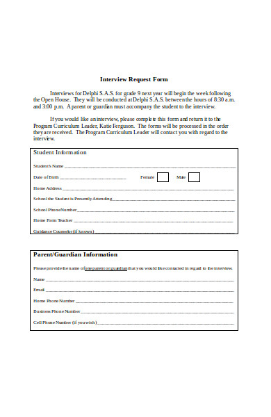 general interview request form