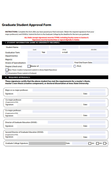 graduate student approval form