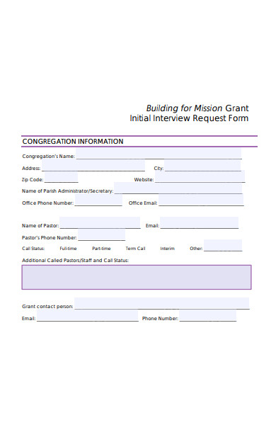 grant initial interview request form