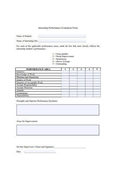intern presentation evaluation form