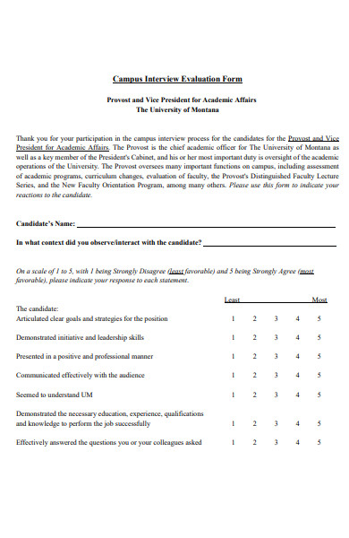 FREE 25+ Interview Evaluation Forms in PDF | MS Word