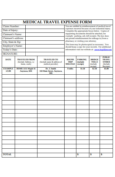 eml travel expenses form