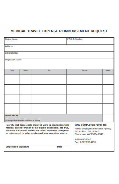 medical travel expense request form