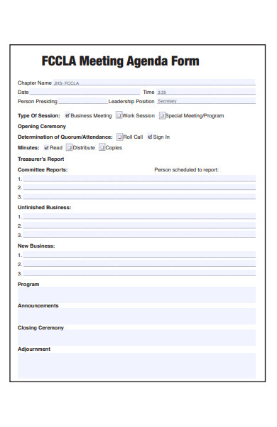 meeting agenda form