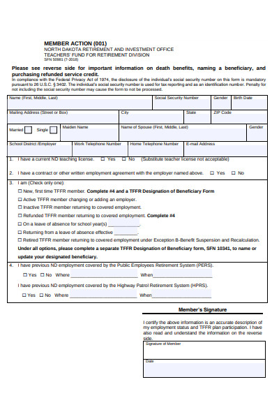 member action form
