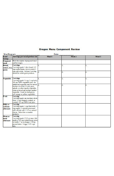 menu component review form