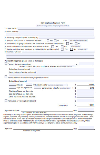Uga Non Employee Payment Form