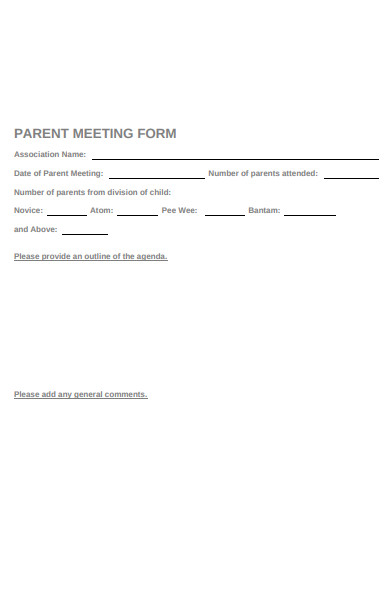 parent meeting form