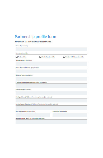 partnership profile form