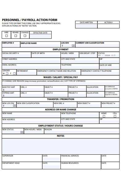 personnel action form