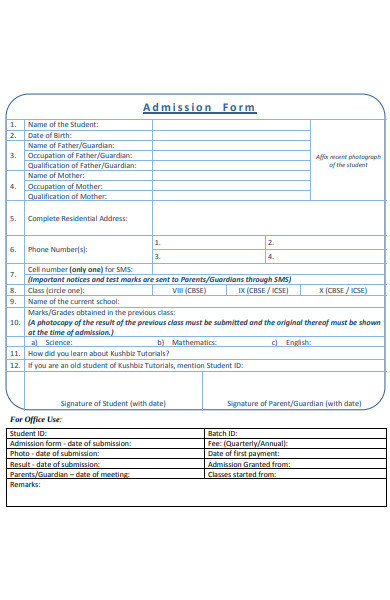printable student form
