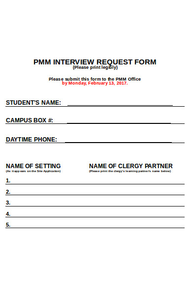 professional interview request form