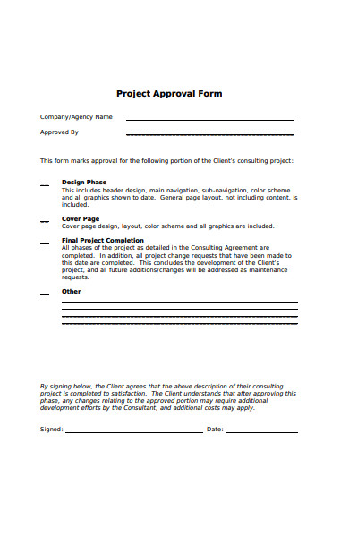 project approval form