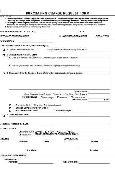 purchasing change request form