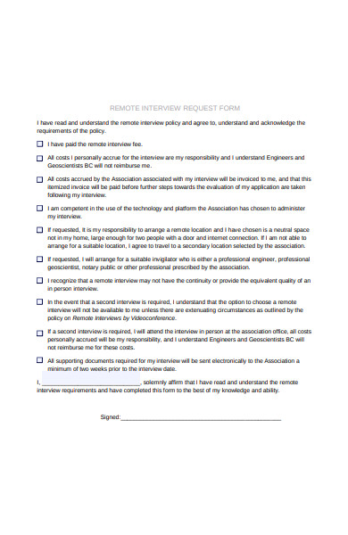 FREE 29+ Interview Request Forms in PDF | Ms Word