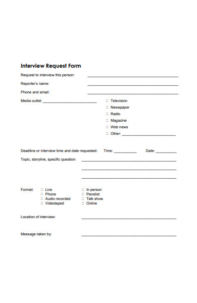 sample interview request form