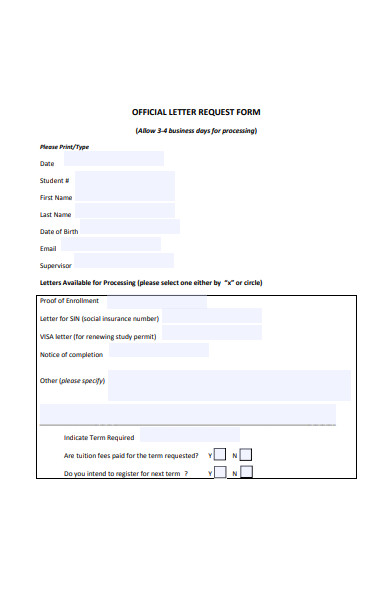 sample official letter request form