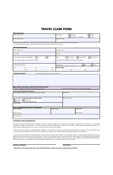 post office travel insurance claim form